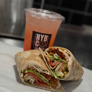 Wrap halves with an NYBC iced drink